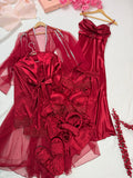 Burgundy Sleepwear Set | 12 Pieces